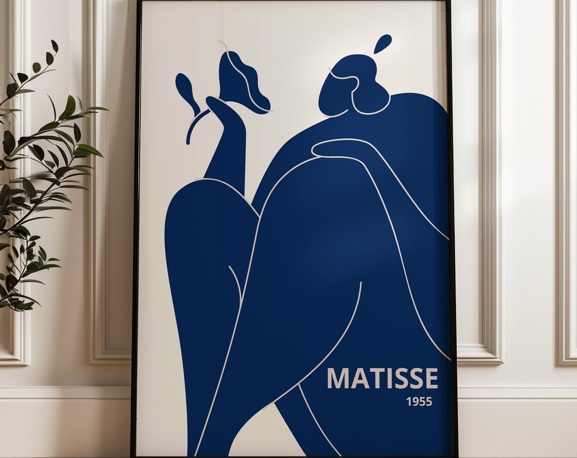 Blue Woman Matisse, Mid-Century Modern Art Print