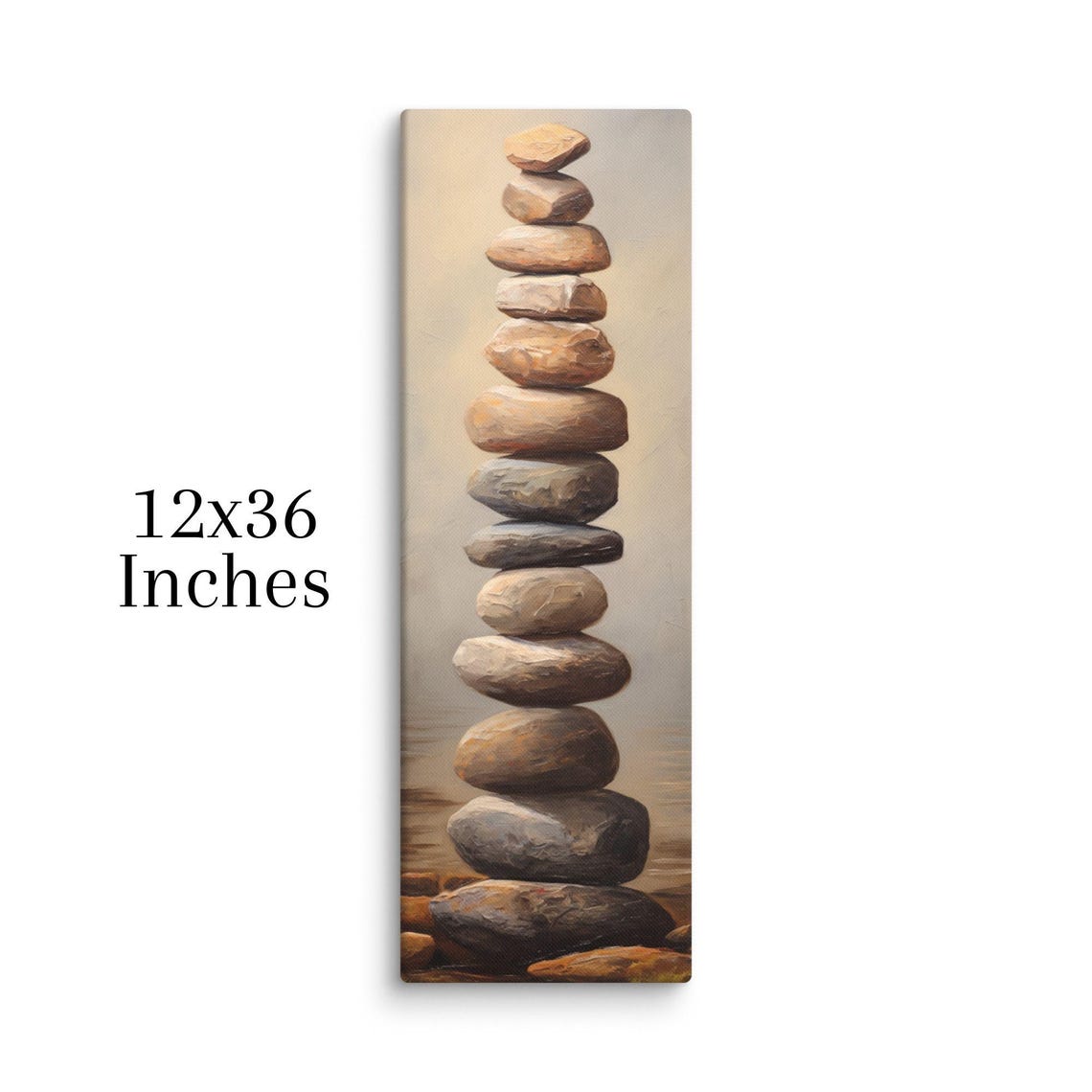 Vertical Stacked Stones Zen Art Print - Image 2