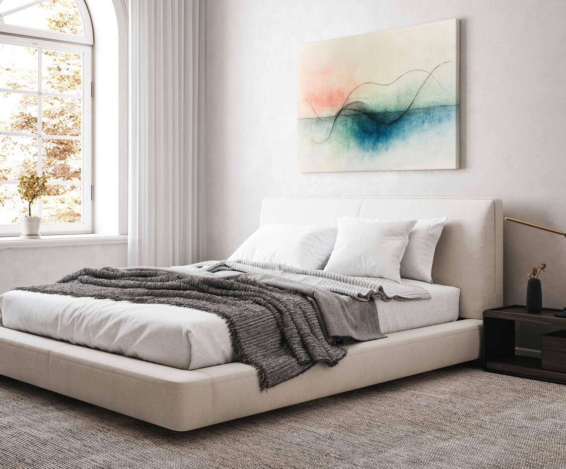 Minimalist Abstract Wave Art Print, Tranquil Ocean Inspired - Image 2