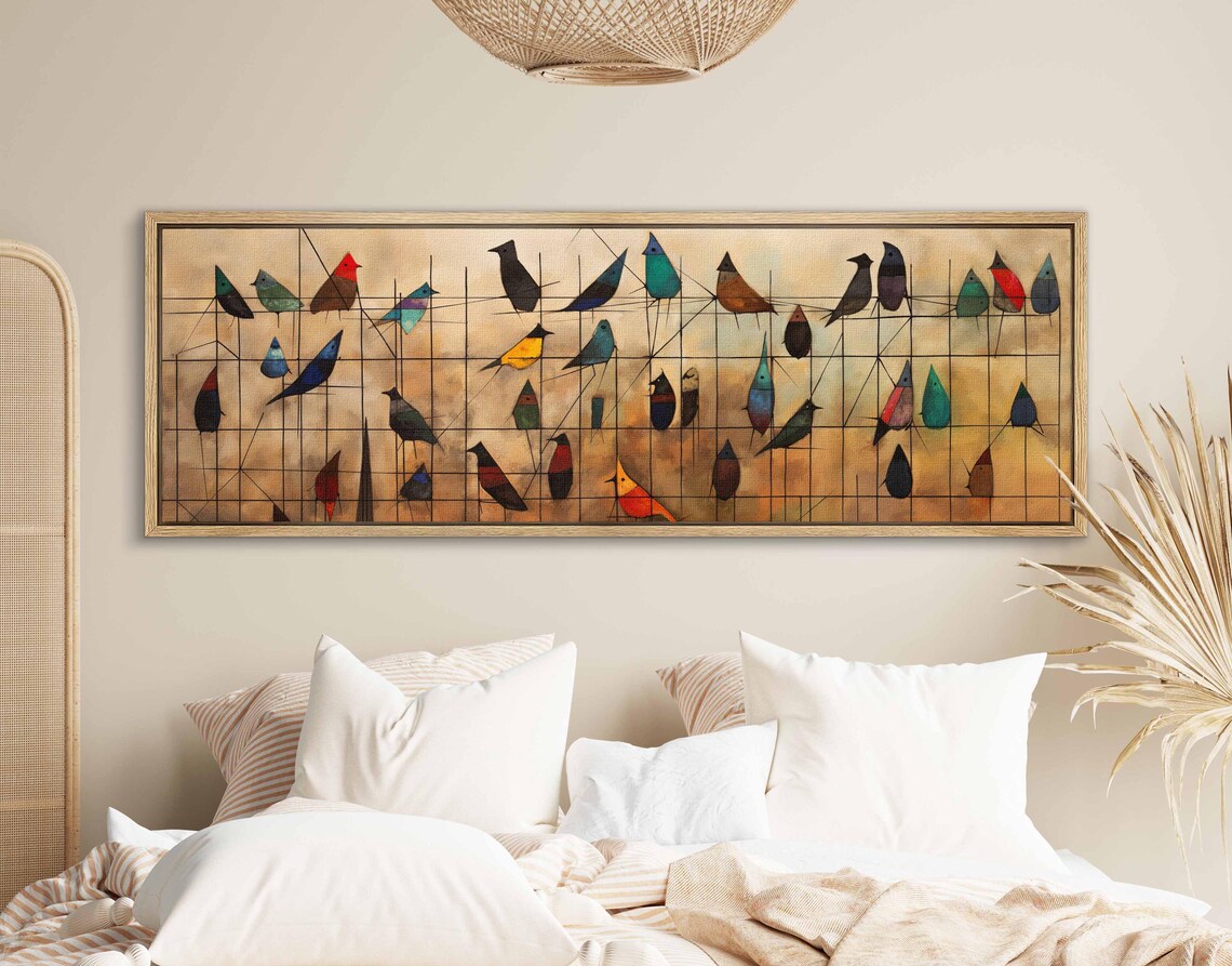 Birds On Wire, Mid-Century Modern Wall Art Print - Image 2