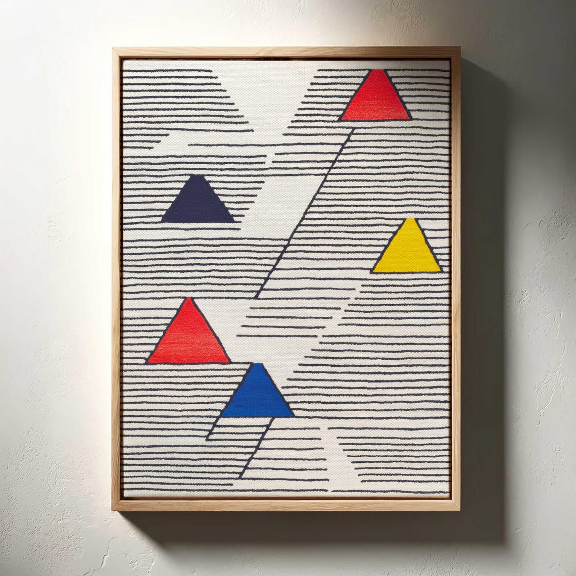 Minimalist Geometric Triangle Line Pattern Modern Boho Art Print - Image 3