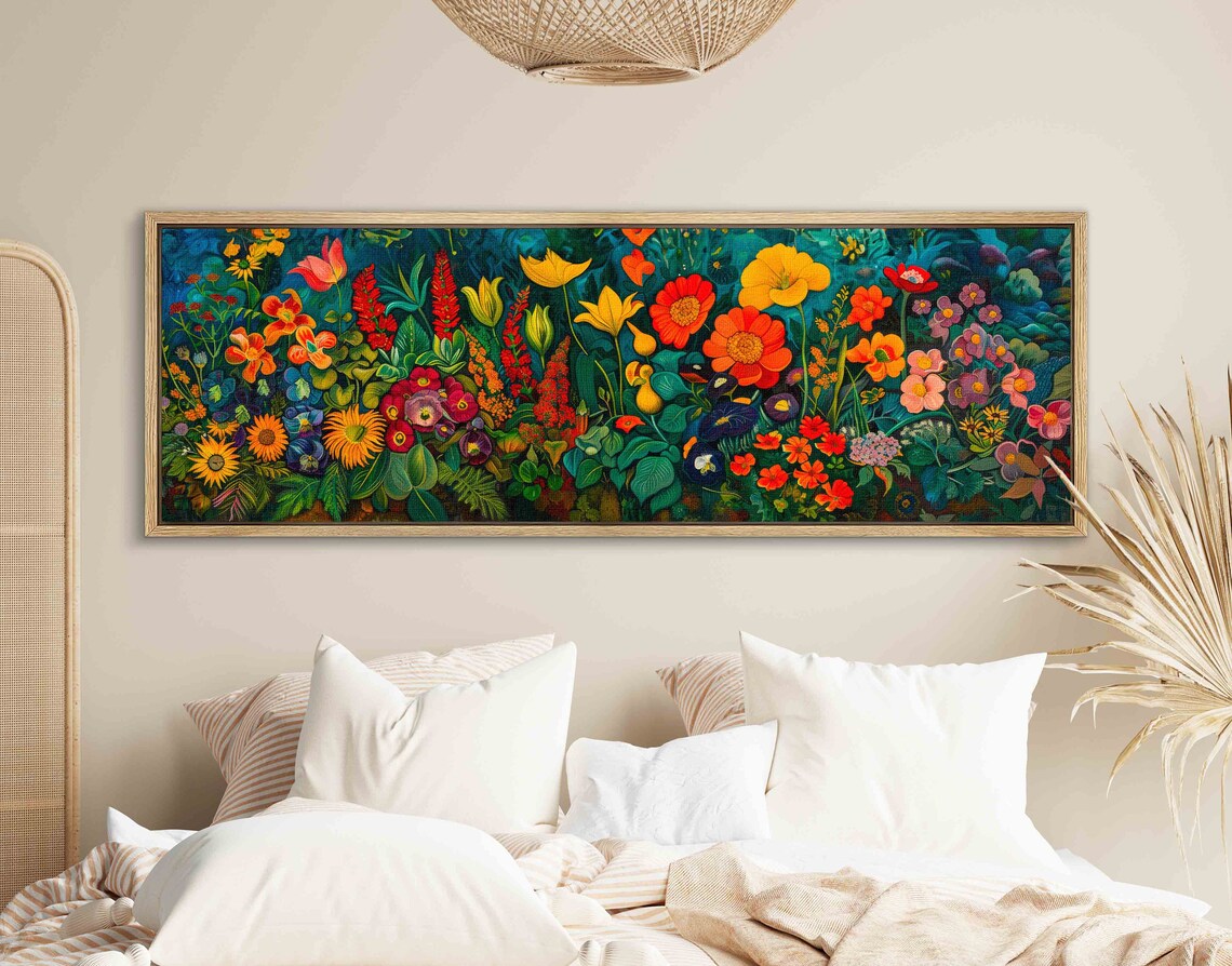 Wildflowers Field, Modern Landscape Wall Art Print - Image 2
