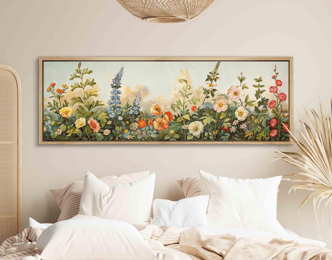 Vintage Botanical Floral Wall Art Print, Panoramic - Image 2
