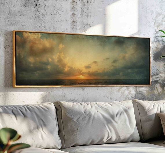 Moody Seascape Abstract Print, Minimalist Boho