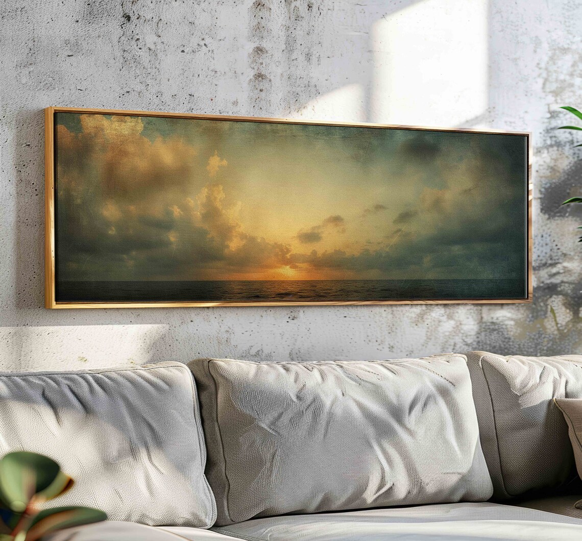 Moody Seascape Abstract Print, Minimalist Boho