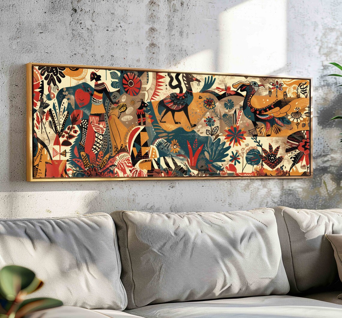 Panoramic Modern Art Print, Boho Contemporary