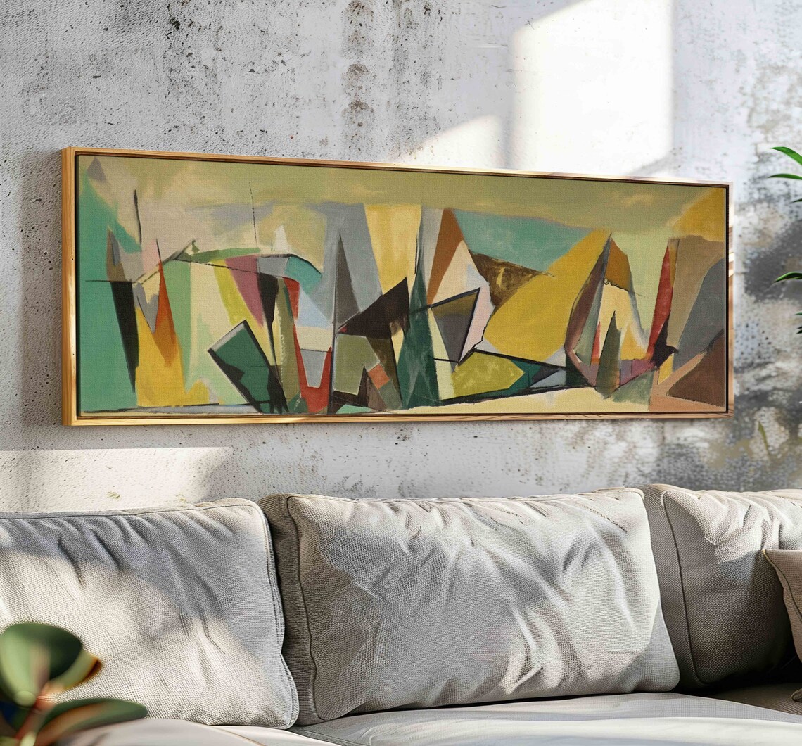 Mid Century Modern Abstract Geometric Wall Art Print