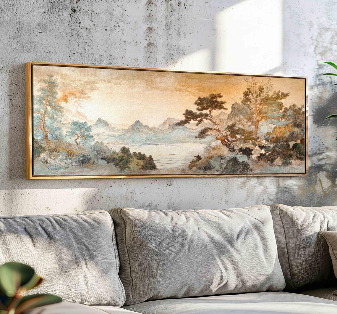 Vintage Japanese Tapestry Wall Art, Boho Decor