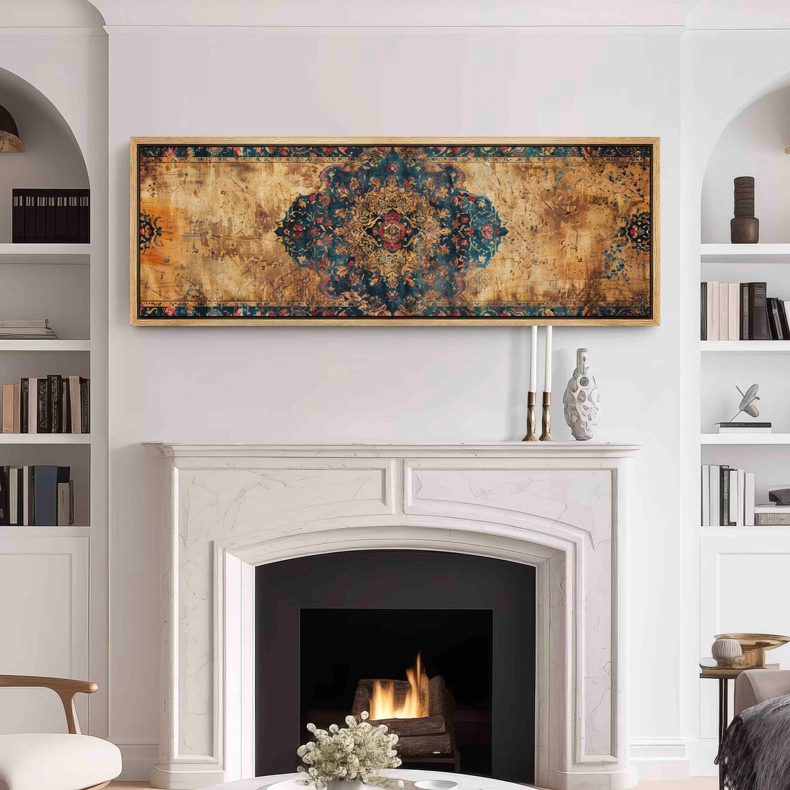 Vintage Tapestry Wall Art, Boho Textile Poster - Image 3