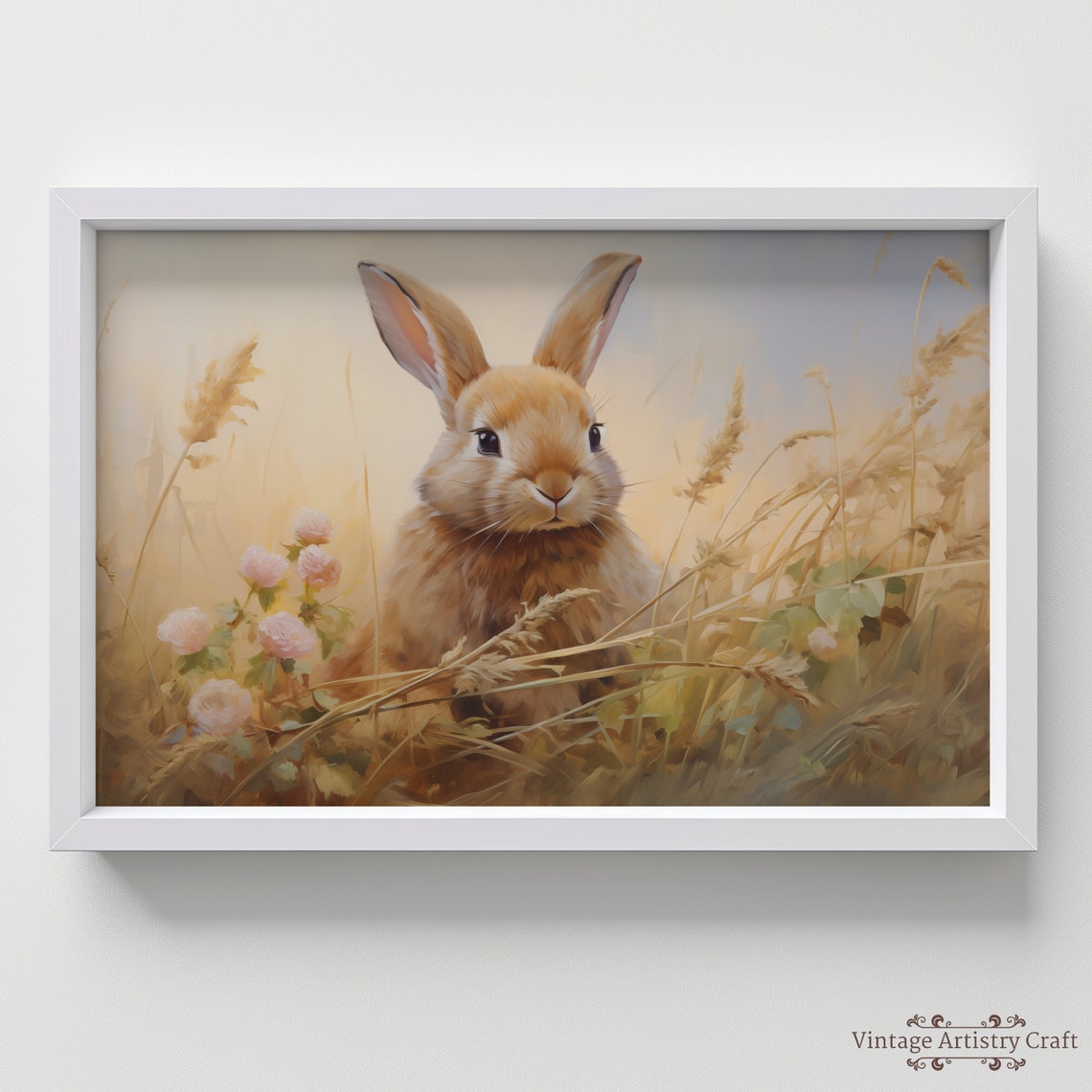 Brown Bunny Rabbit In Golden Wheat Field Spring Meadow Poster - Image 5