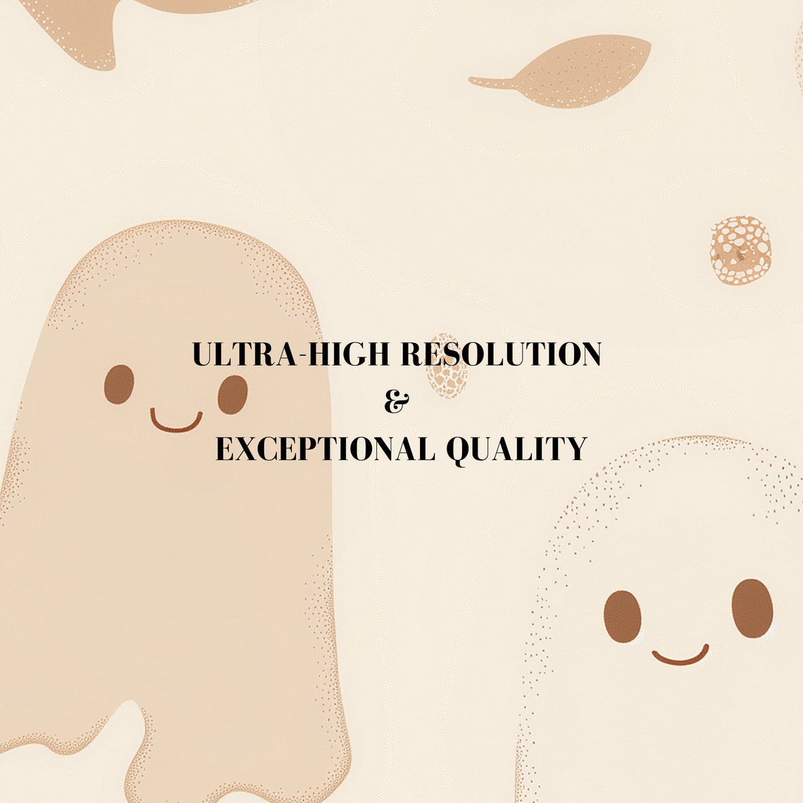 Cute Smiling Ghost Neutral Beige Aesthetic Halloween Desktop Wallpaper 4k Pc Imac Laptop Macbook Minimalist Background Uhd - Image 7