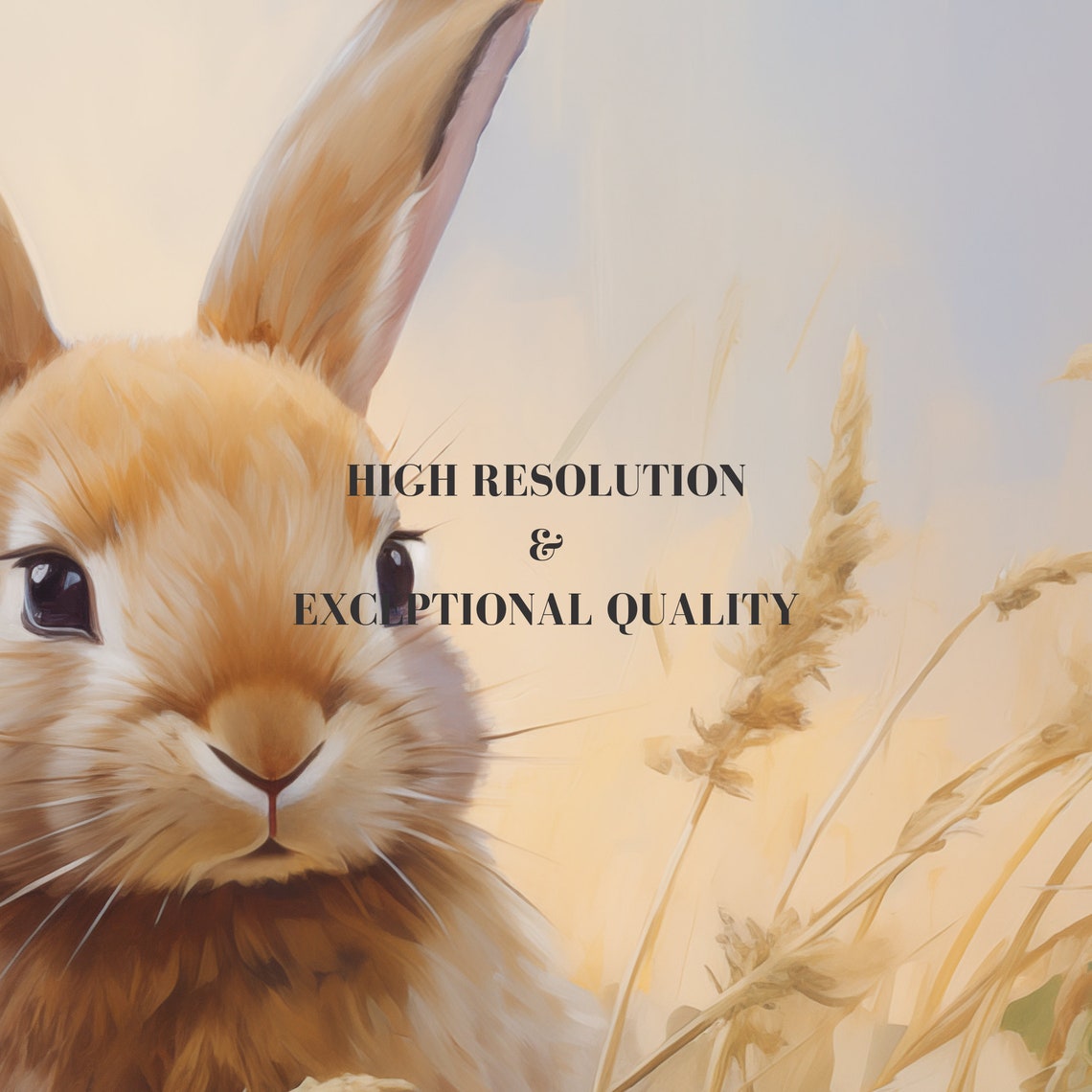 Brown Bunny Rabbit In Golden Wheat Field Spring Meadow Poster - Image 3