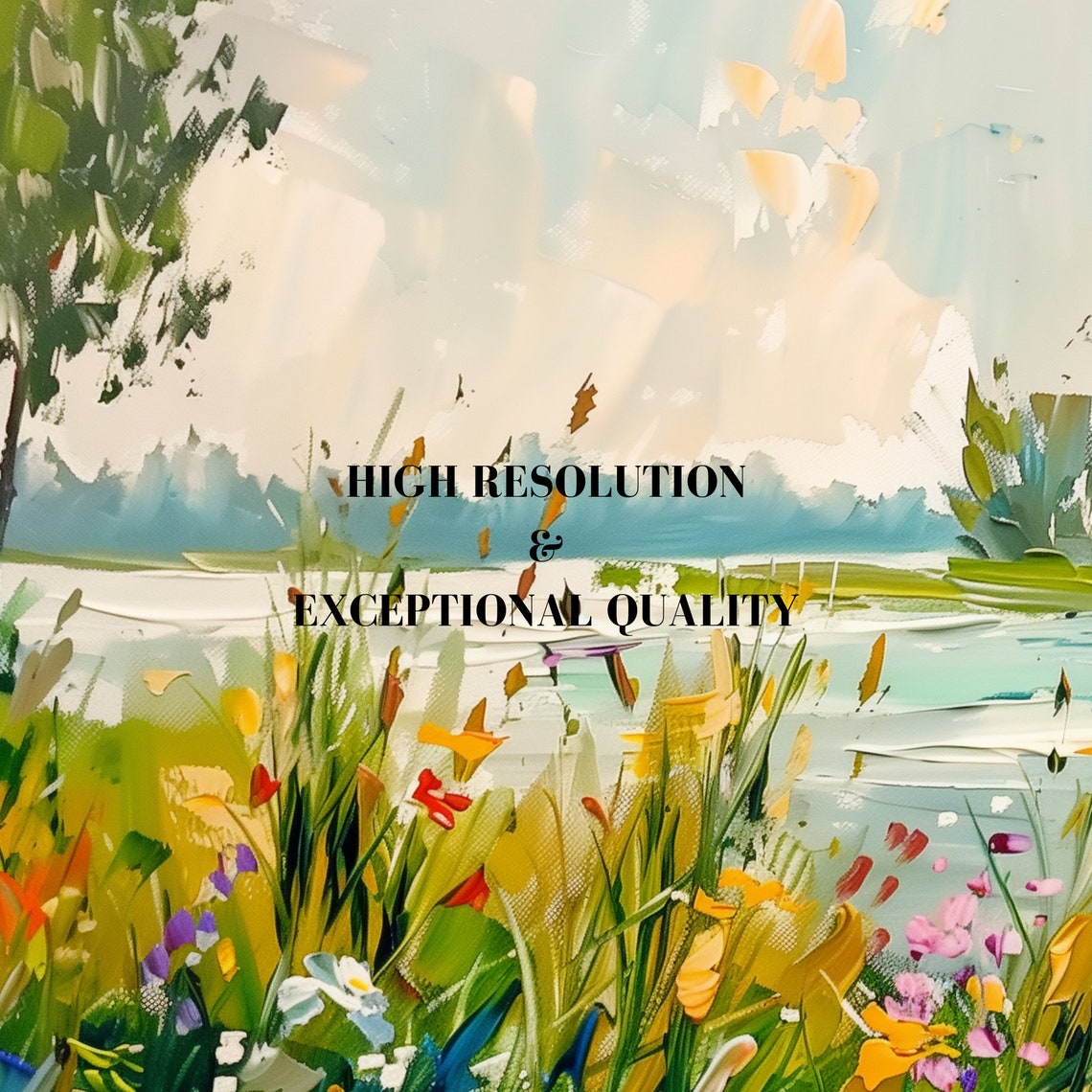 Grassland Wildflowers Frame Tv Art Spring Field Of Flowers Floral Lake Tv Art Spring Decor Oil Painting Countryside Tv Art - Image 8