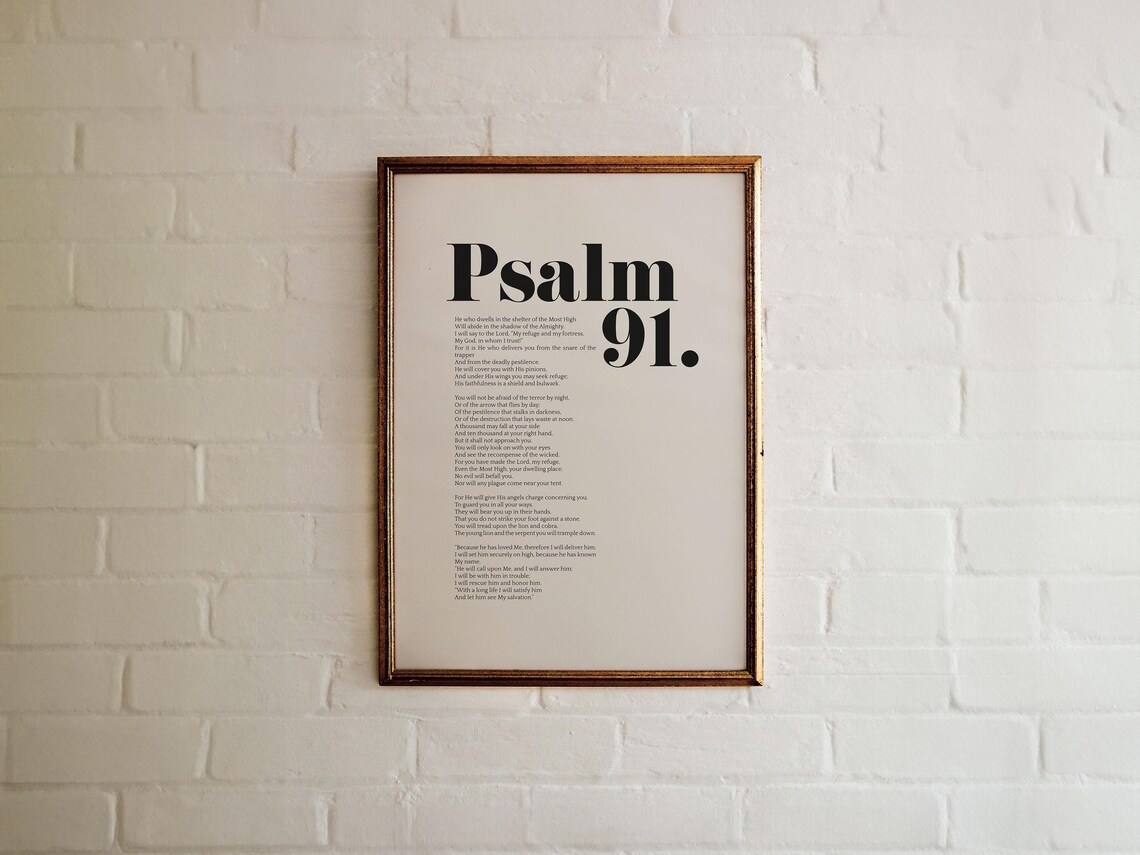 Psalm 91 NASB 95 Scripture Poster, Modern Typography - Image 3