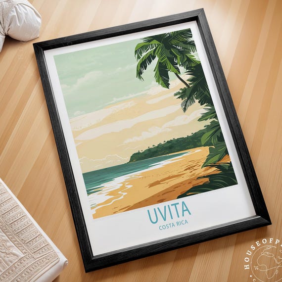 Uvita Costa Rica Travel Poster Wall Art Print Personalised Gifts Housewarming