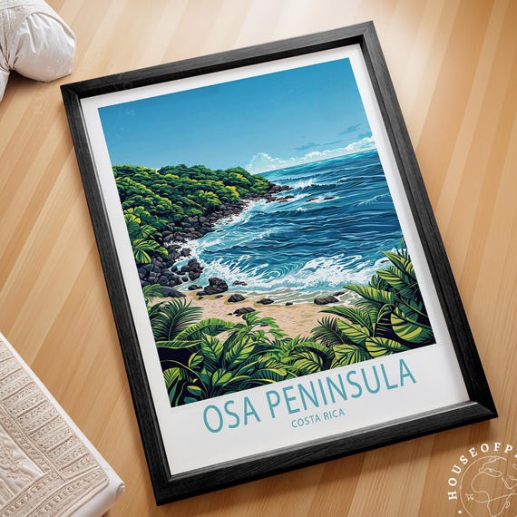 Osa Peninsula Costa Rica Wall Art Print Travel Poster Home Decor Birthday Gifts