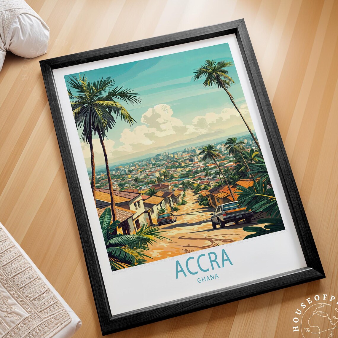 Accra Ghana Travel Poster, Personalized Wall Art