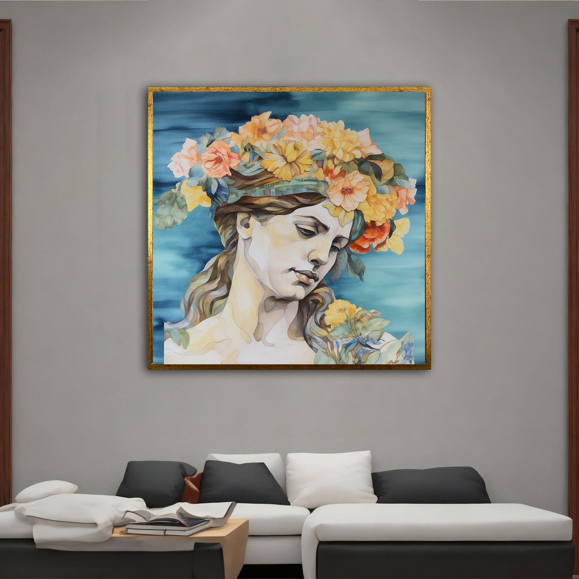 Colorful Woman Modern Wall Art Sculpture Woman Print Greek Woman Painting Feminine Woman Wall Decor - Image 5