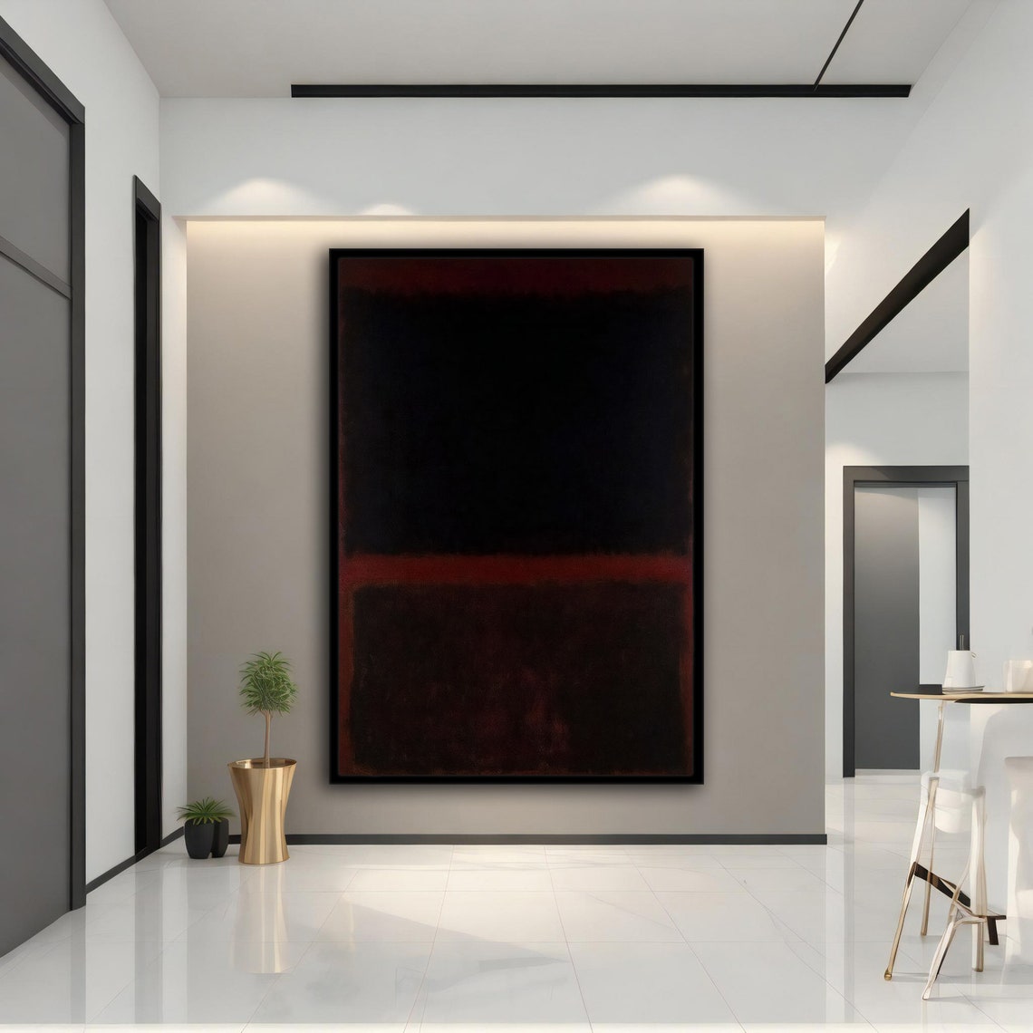 Rothko Style Black Red Color Field Abstract Modern Art Poster