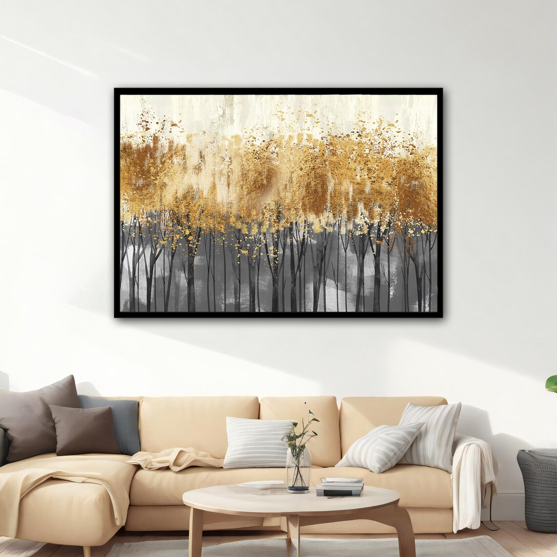 Gold Tree Modern Abstract Tree Art Print - Image 2