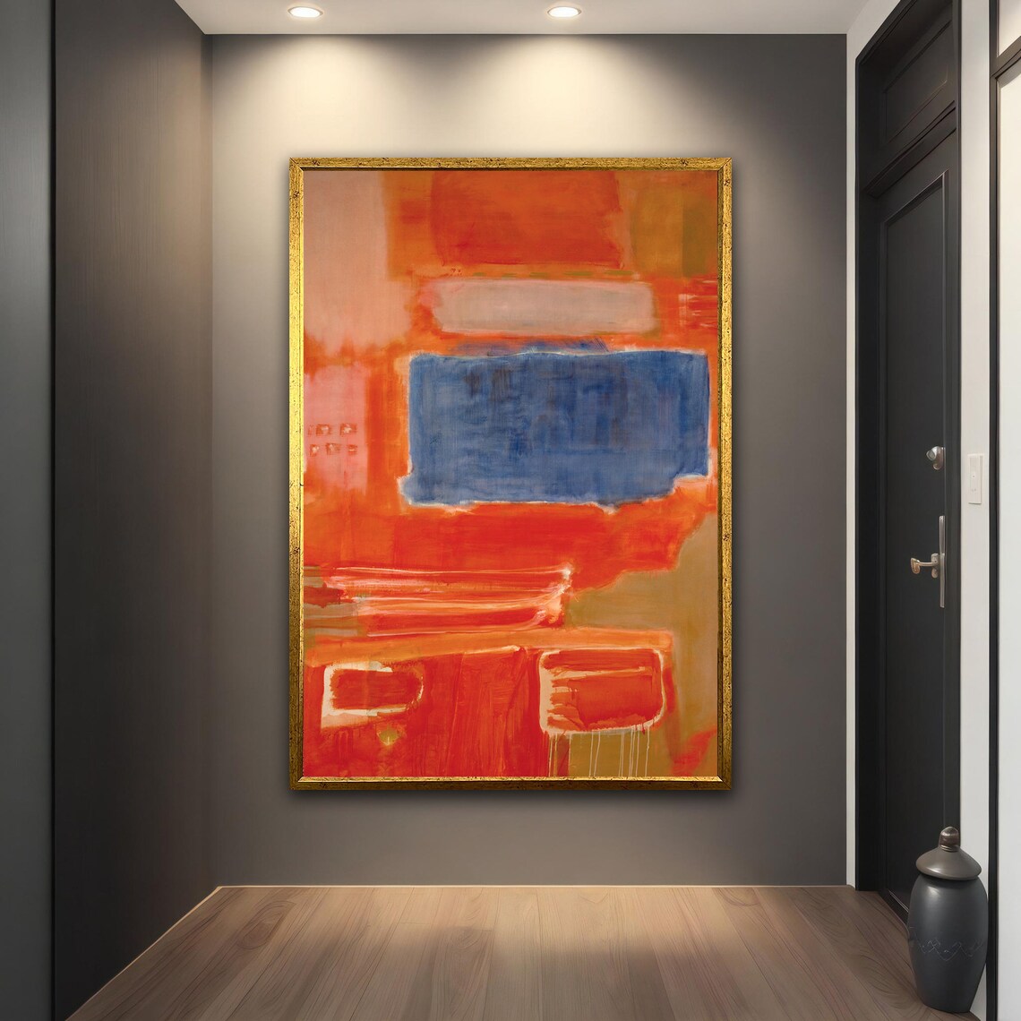 Rothko Style Orange Blue Abstract Color Field Wall Art Poster - Image 2