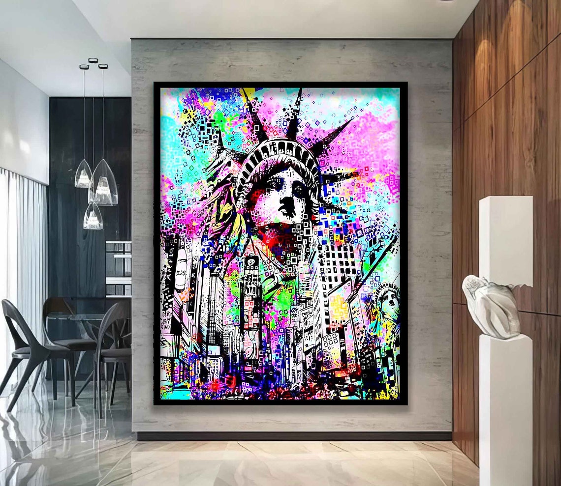 Statue Of Liberty Wall Art Nyc Statue Of Liberty Statue Of Liberty Abstract Art Iconic Sculpture Painting New York City