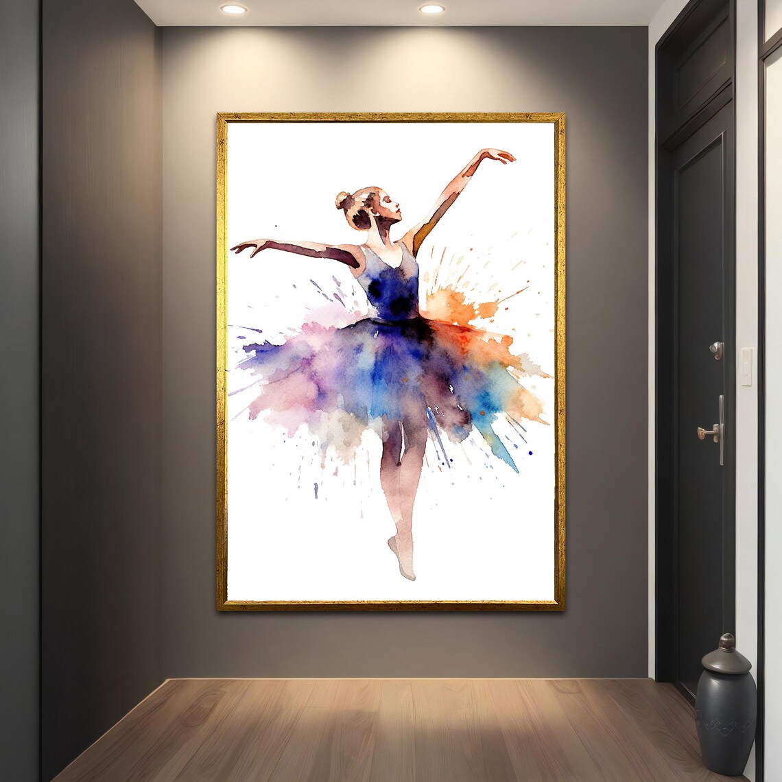 Watercolor Ballerina Paint Splash Tutu Delicate Dance Art Print - Image 2