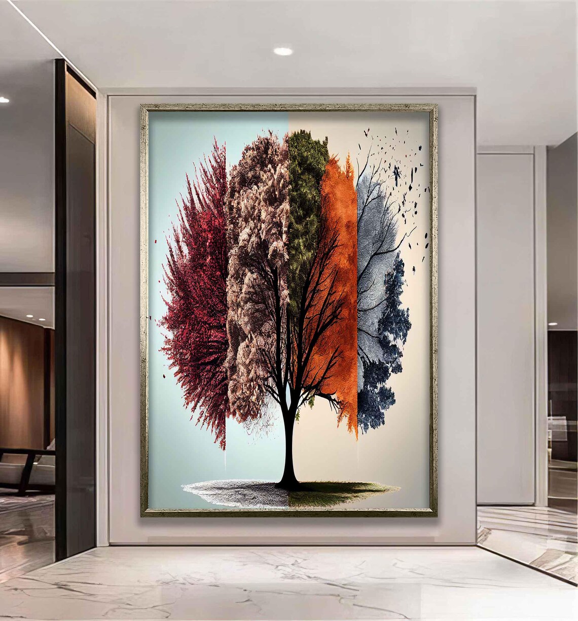 Four Season Tree, Modern Tree Art - Image 4