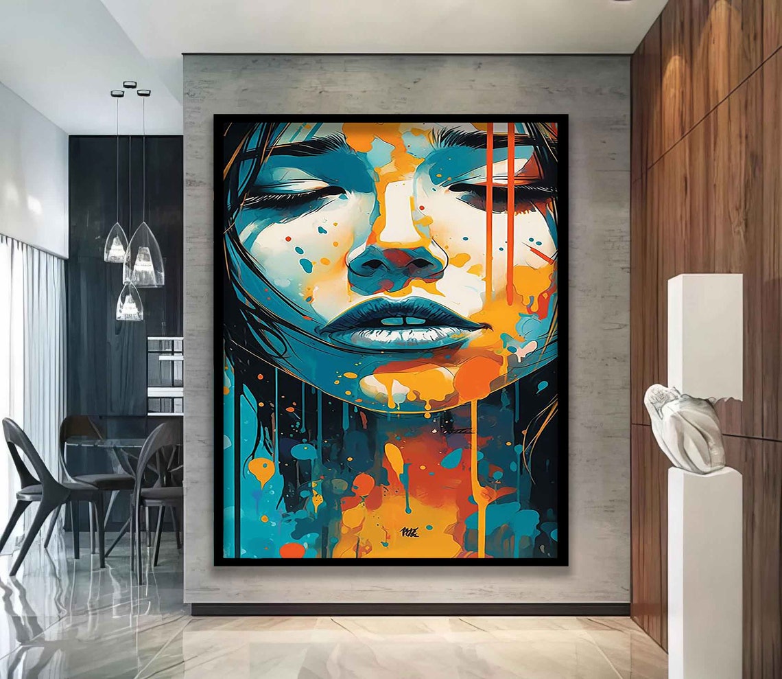 Colorful Woman Wall Art Colorful Modern Woman Print Colorful Woman Abstract Painting Woman Painting - Image 3