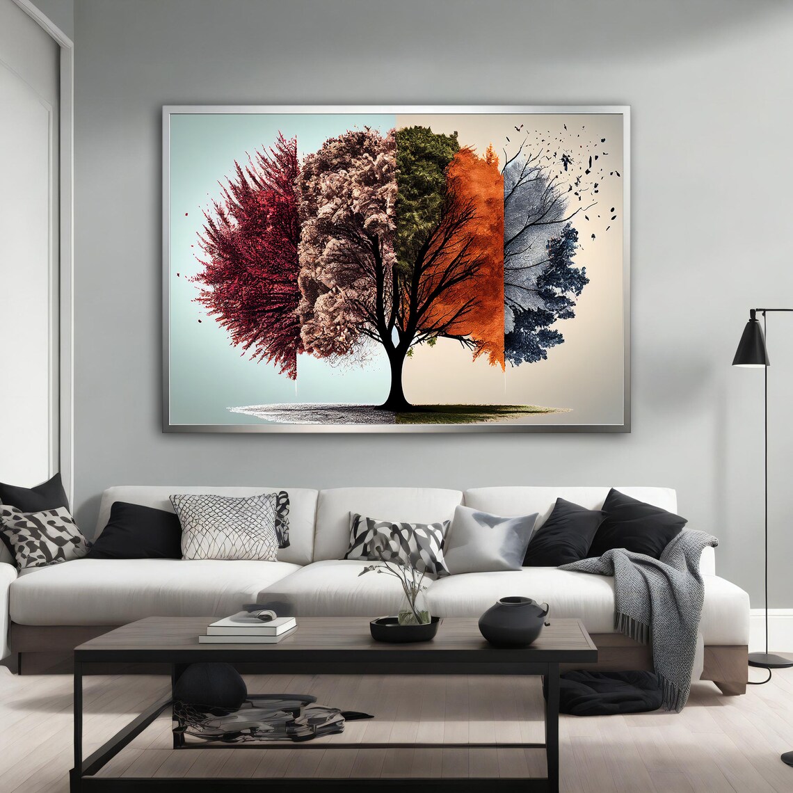 Four Seasons Tree Art Print, Modern Abstract Tree - Image 3