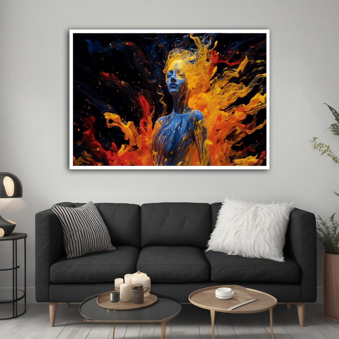 Abstract Colorful Woman Wall Art Colorful Modern Woman Print Colorful Abstract Woman Painting Feminine Woman Wall Decor - Image 2
