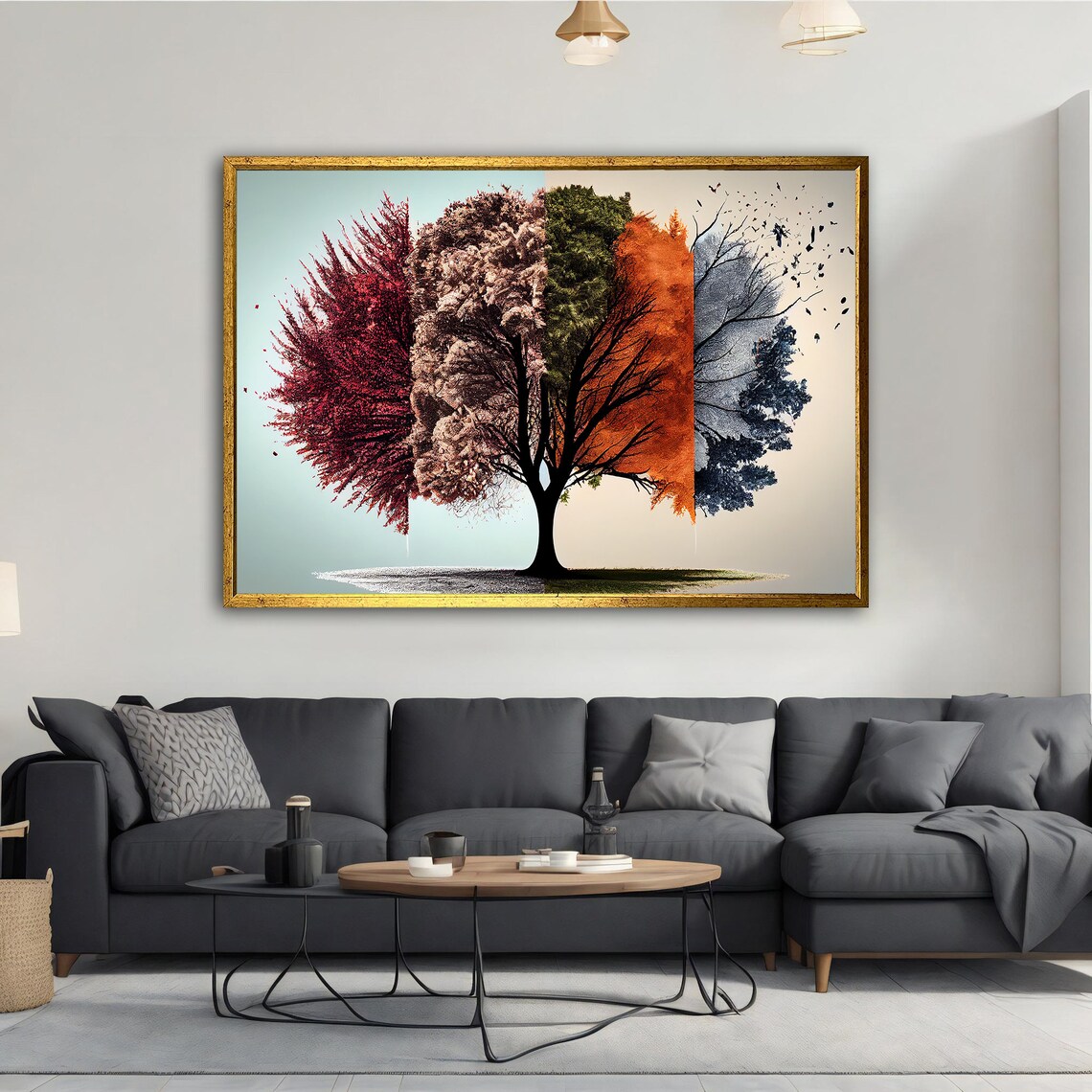 Four Seasons Tree Art Print, Modern Abstract Tree - Image 2