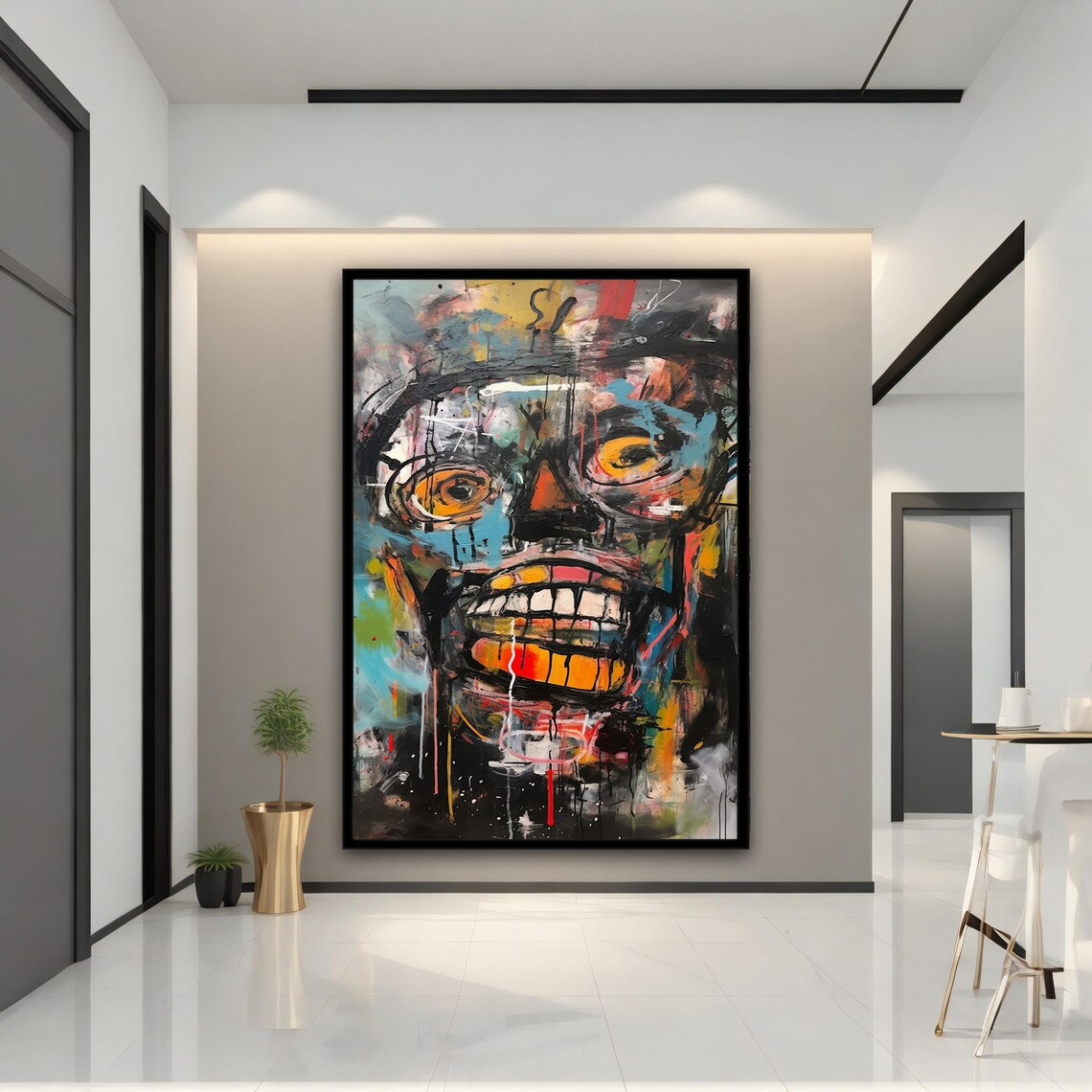 Skeleton Graffiti Pop Art, Colorful Skull Art Print - Image 3