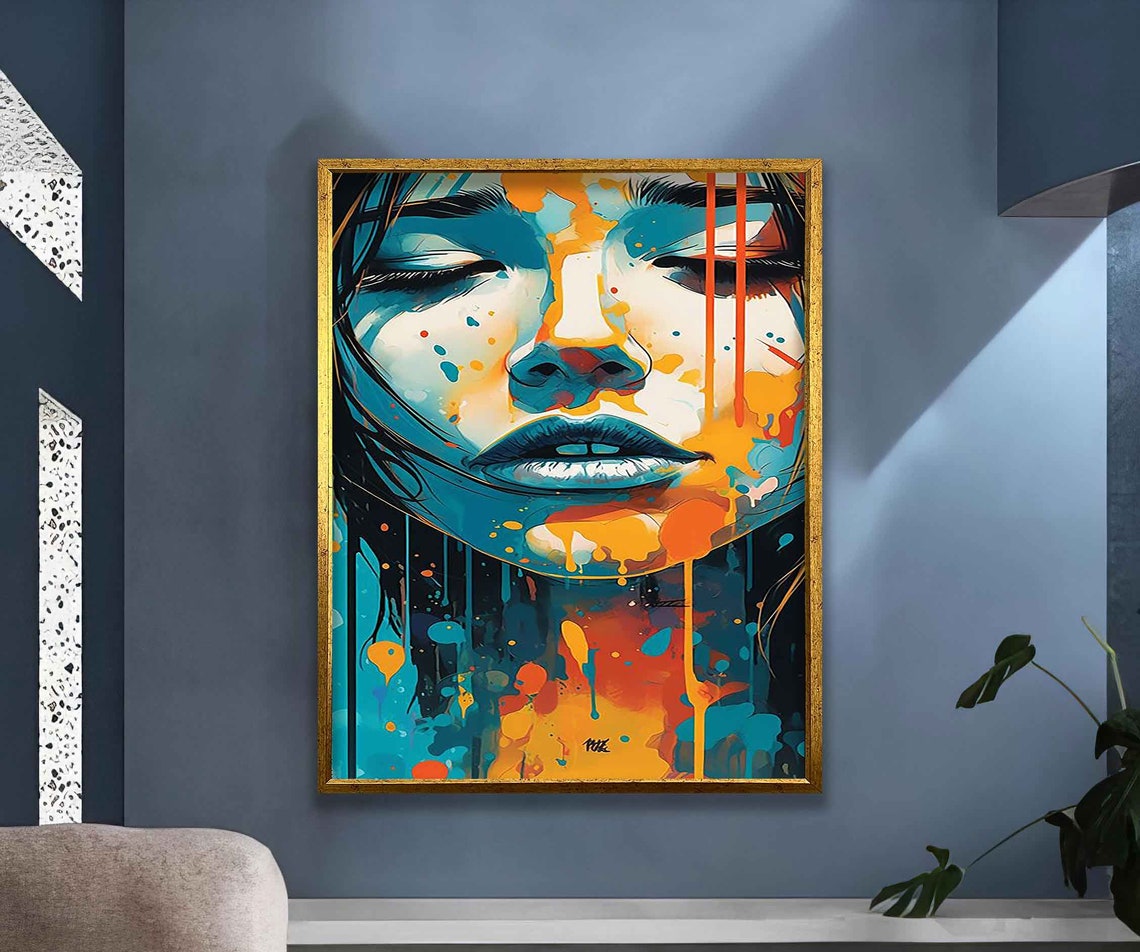 Colorful Woman Wall Art Colorful Modern Woman Print Colorful Woman Abstract Painting Woman Painting - Image 4