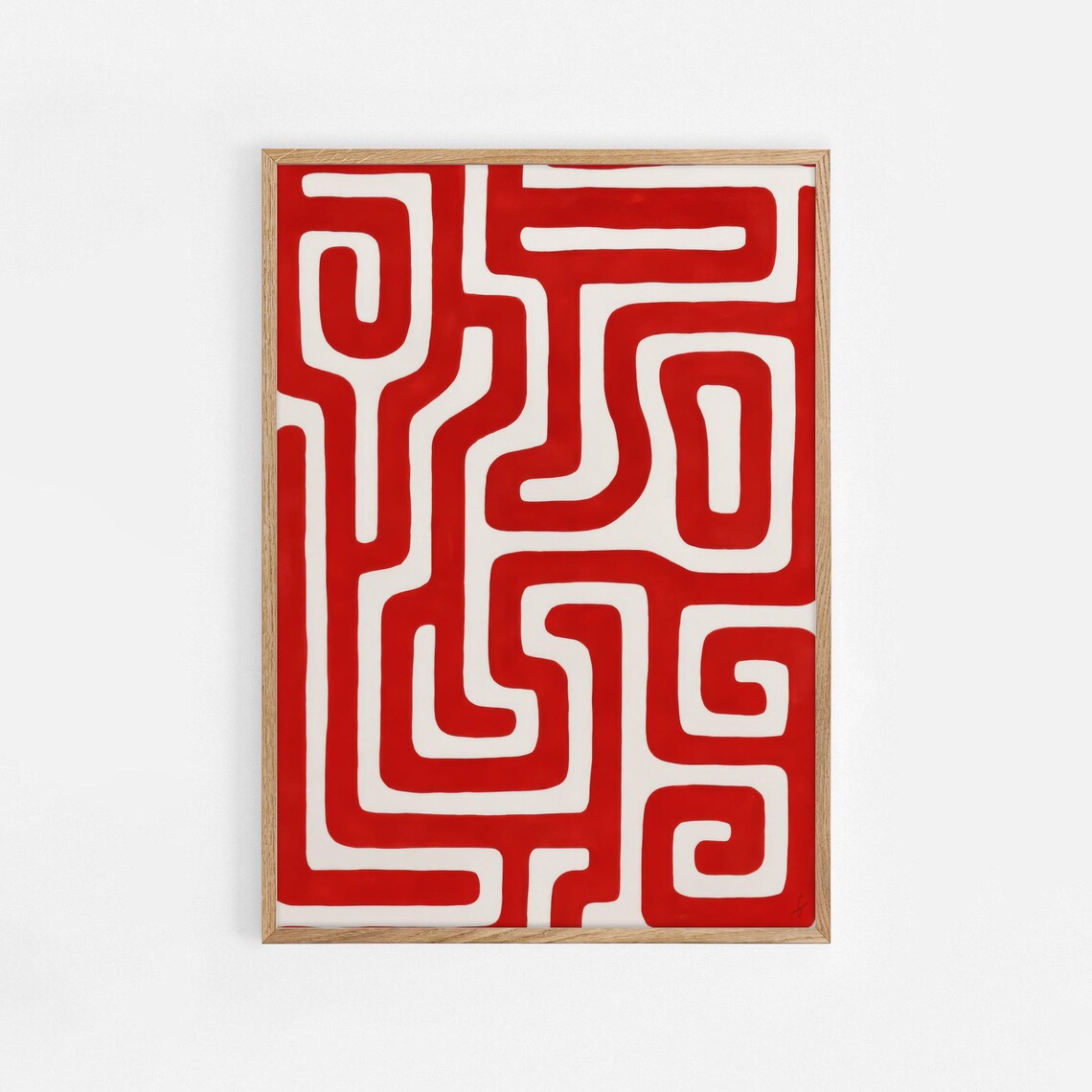 Abstract Maze, Modern Minimal Geometric Art Print