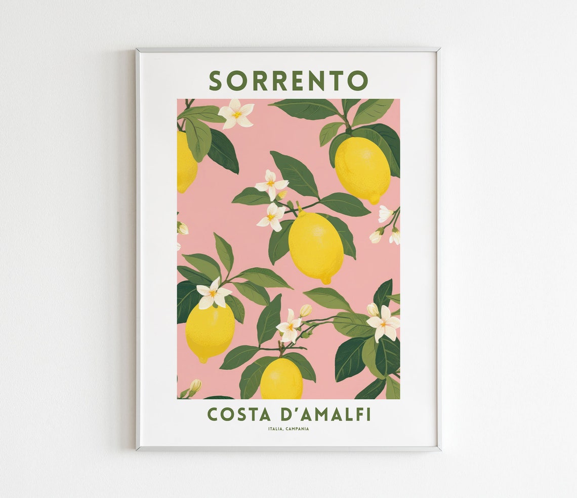 Sorrento Costa dAmalfi Lemon Branch Grove Italy Travel Wall Art