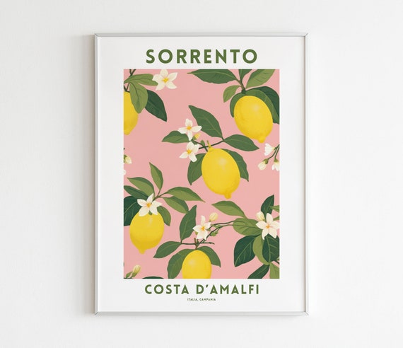 Lemon Fruit Market Wall Art Citrus Wall Art Fruit Print Food Art Dining Room Kitchen Sorrento Amalfi Coast Housewarming Gift Italy