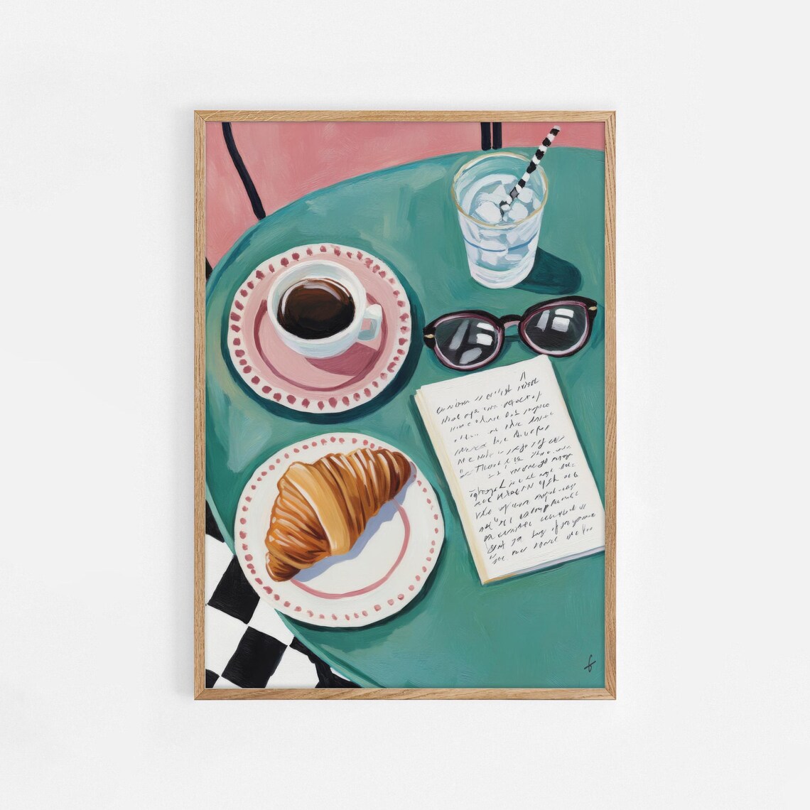Food Spread Art Lunch With Friends Art Print Kitchen Wall Art Food Painting Colorful Wall Art Living Room Print