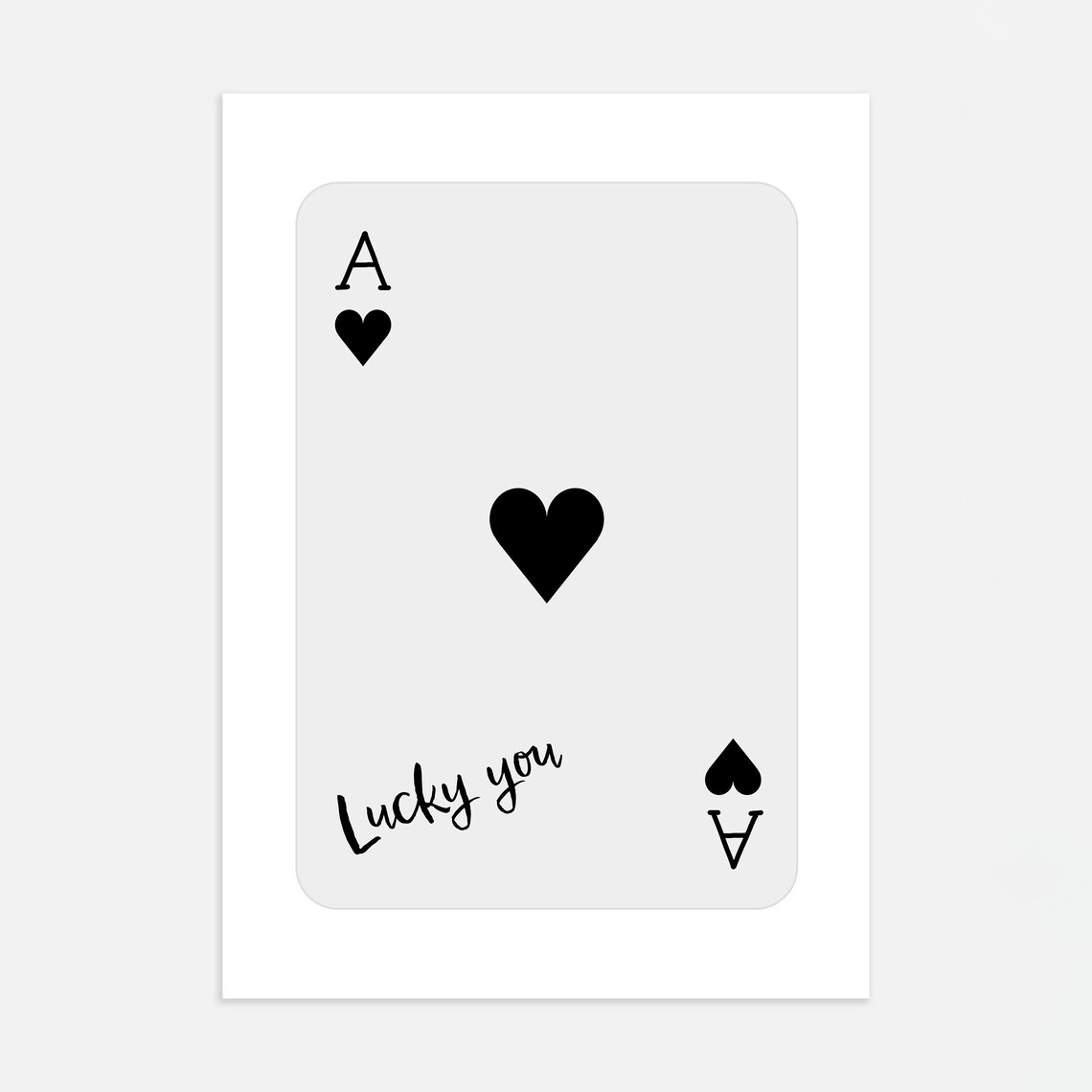 Trendy Ace Of Hearts Print Lucky You Poster Trendy Retro Wall Art Retro Trendy Aesthetic Print Playing Card Poster Preppy Y2k Room Decor - Image 2