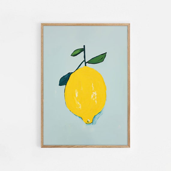 Lemon Kitchen Wall Art Kitchen Wall Decor Food And Prints Lemon Poster Minimalistic Lemon Print