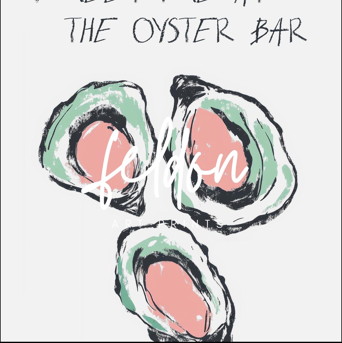 Meet Me At The Oyster Bar Quote Coastal Seafood Kitchen Poster - Image 3