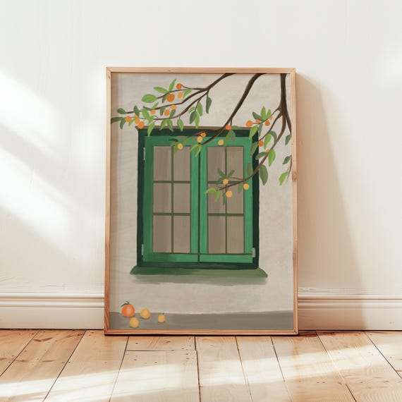 Orange Tree Print, Scandinavian Art