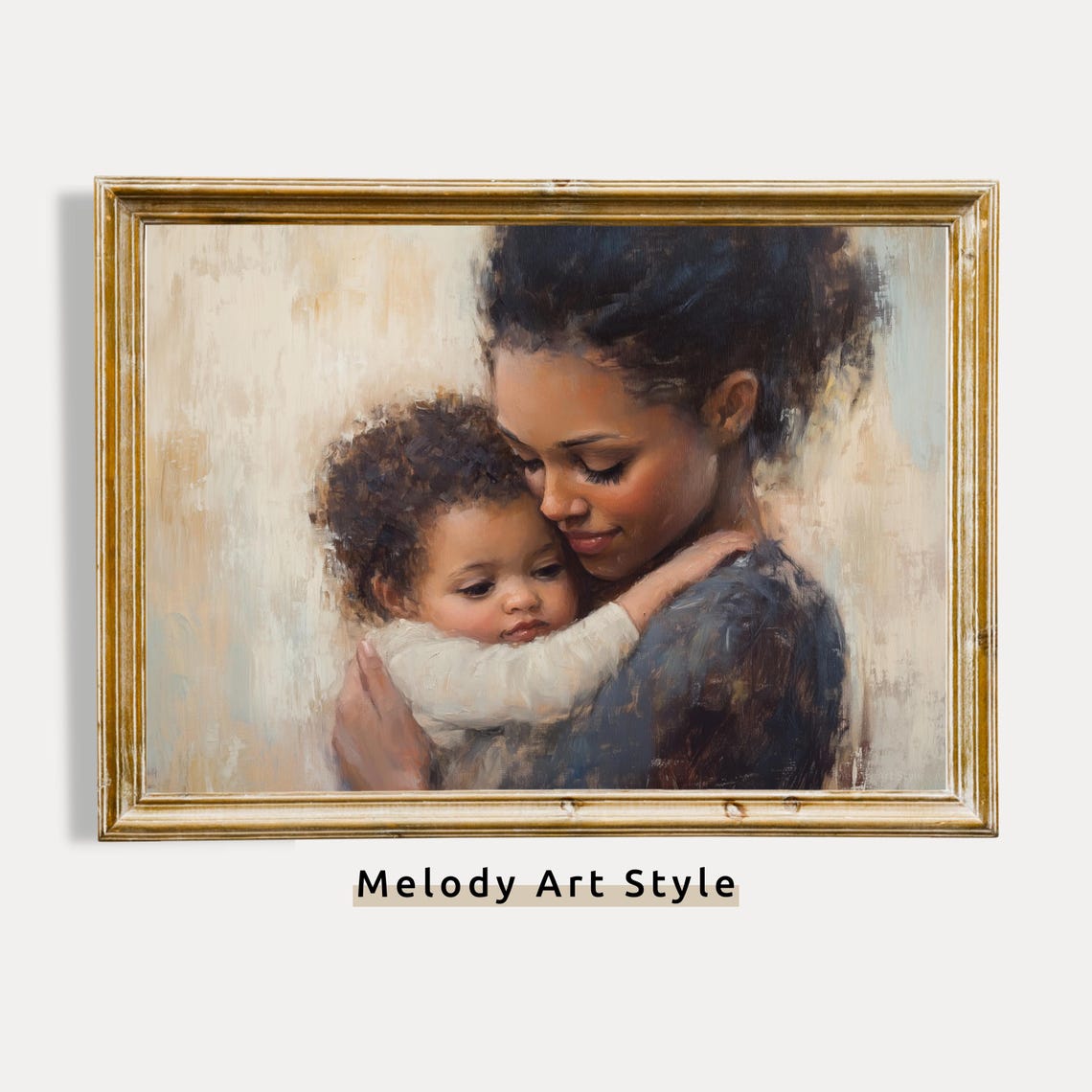 Loving Mother And Child Wall Art Nursery Decor Motherhood Oil Painting Print Portrait Art Mothers Day Instant P450