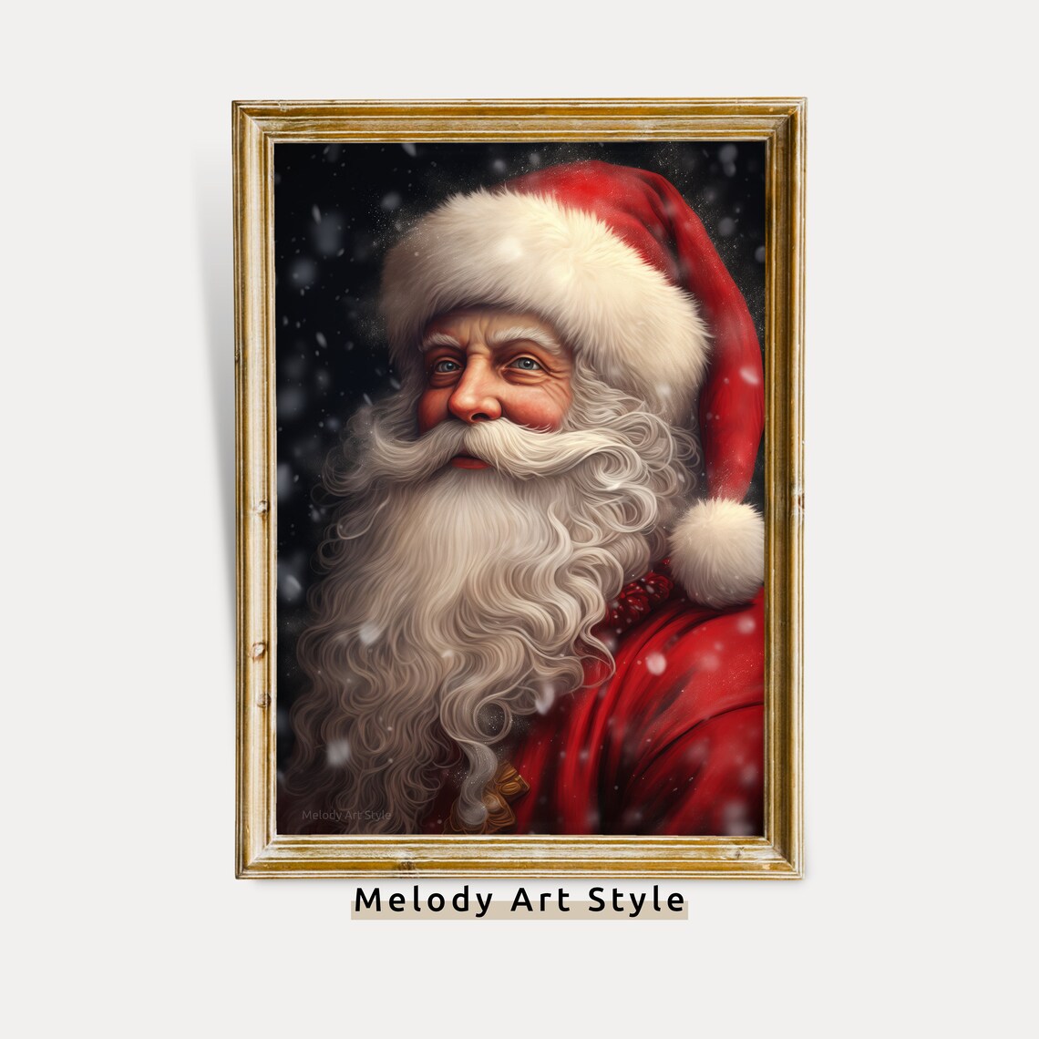 Santa Claus Christmas Holiday Winter Art Print