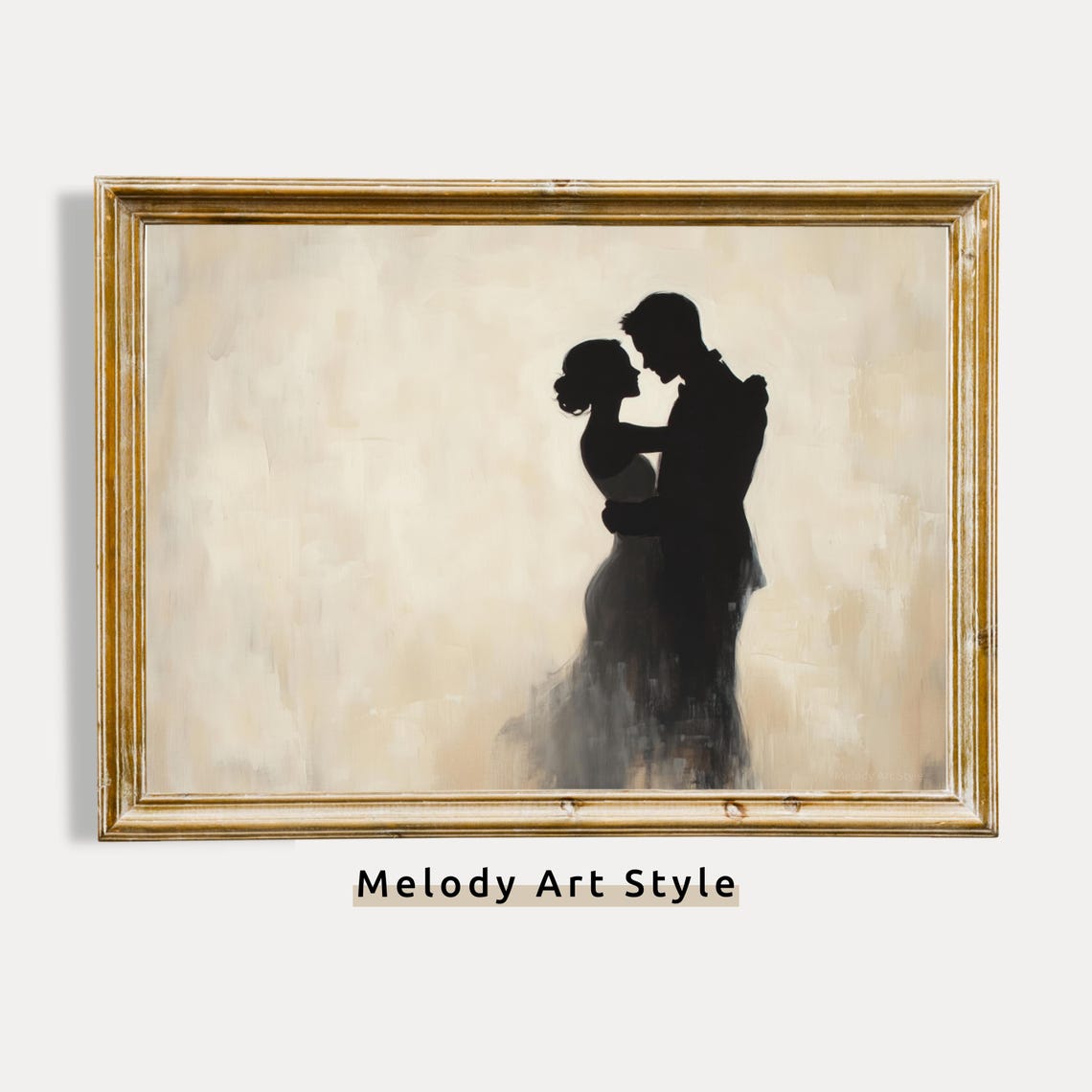 Romantic Wedding Silhouette Bride And Groom Dance Neutral Wall Art Minimalist Wedding Decor Love Art P355