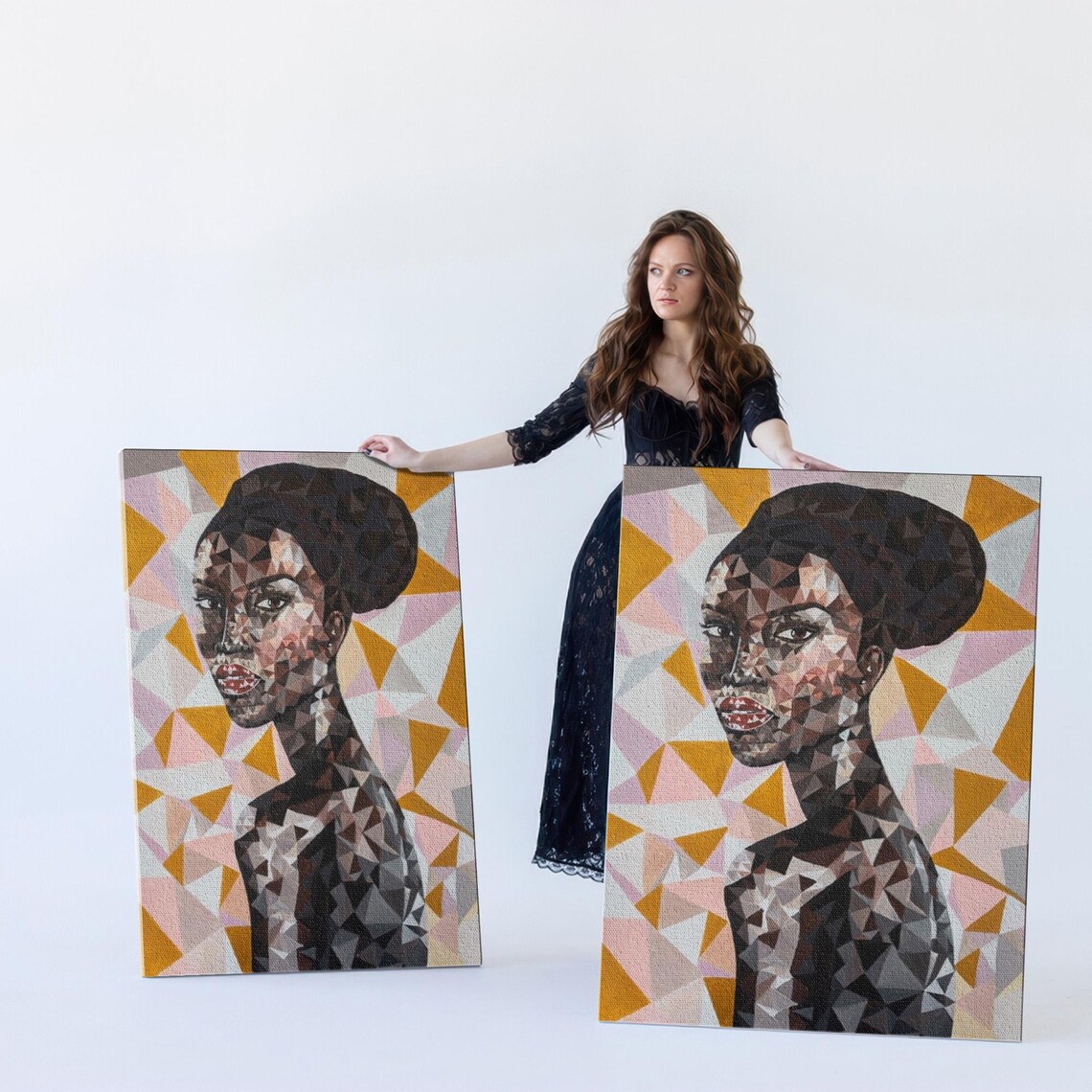 African Woman Decorative Wall Print Housewarming Gift Framed Portrait Wall Decor Modern Portrait Art - Image 5
