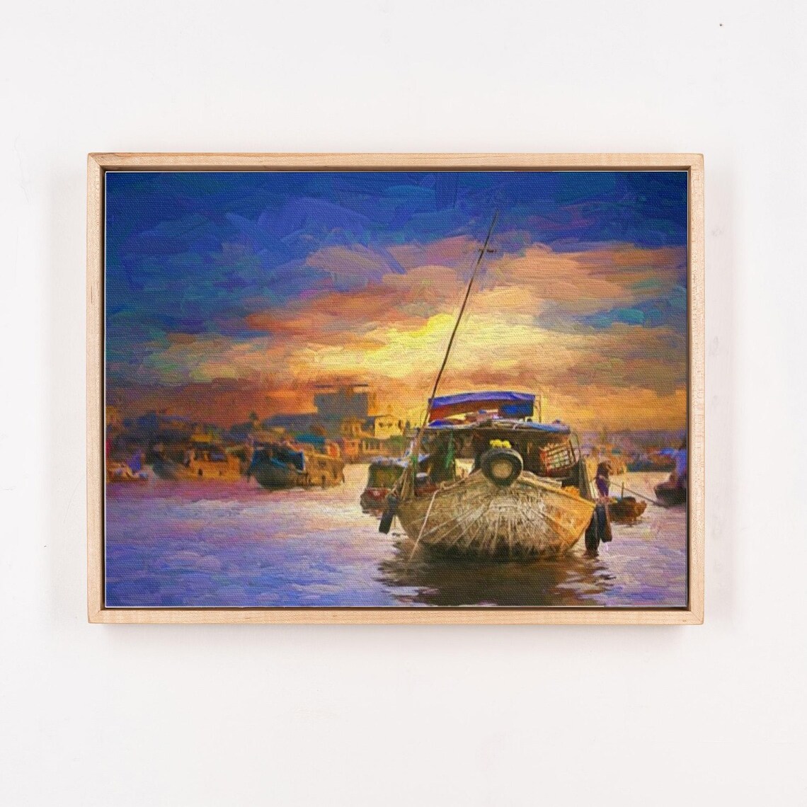 Floating Market Boat At Golden Sunset Mekong Delta Vietnam Poster - Image 4