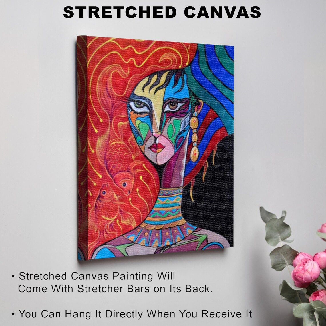 Colorful Abstract Woman Portrait Bold Expressionist Face Poster - Image 3