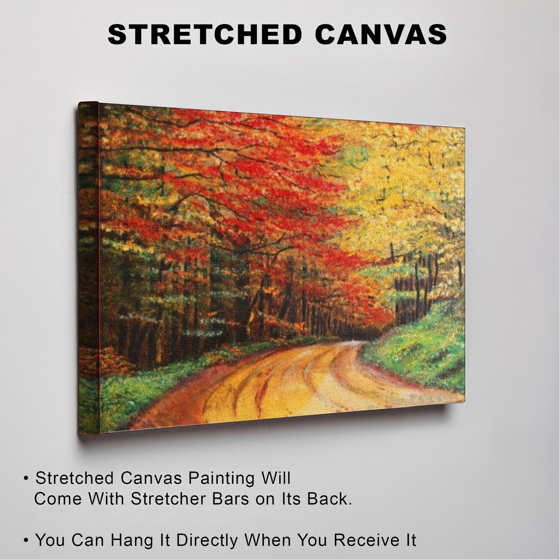 Winding Road Through an Autumn Forest of Red and Gold Poster - Image 3