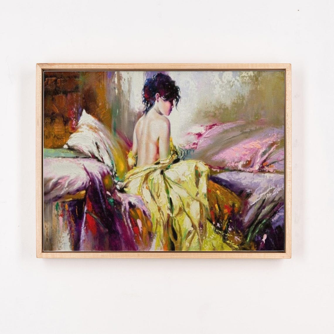 Impressionist Nude Woman Draped In Gold Fabric On Bed Poster - Image 4